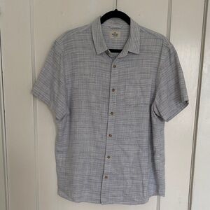 Marine Layer Blue & White Casual Button Down Shirt
